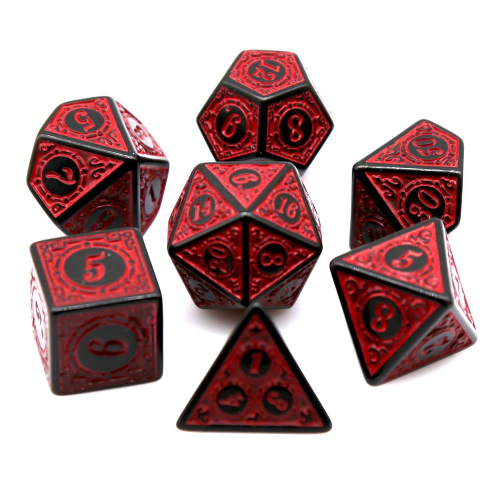 Набор из 7 черно-красных акрил – обзор и цена Board Game Dnd